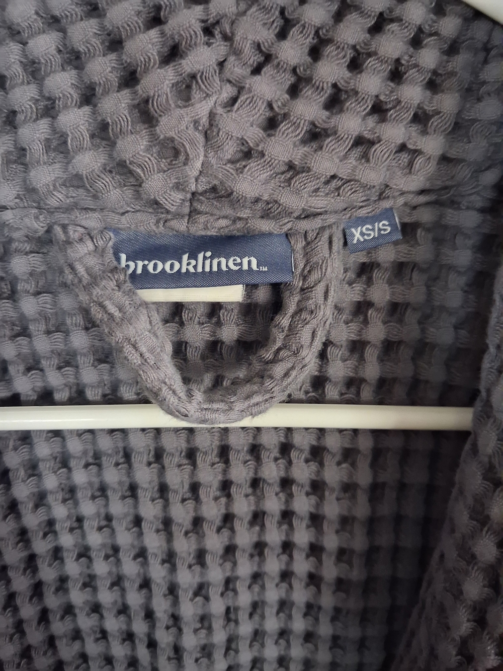 Brooklinen Gray Waffle Knit Robe With Belt XS/S